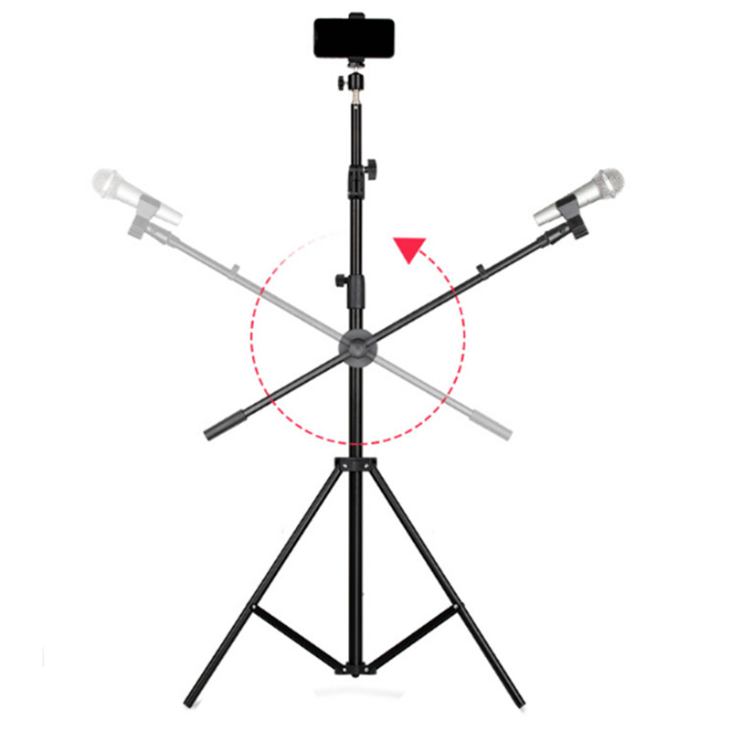 Mini portable microphone stand microphone stand zinc-alloy adjustable desktop microphone stand and top pliers singing