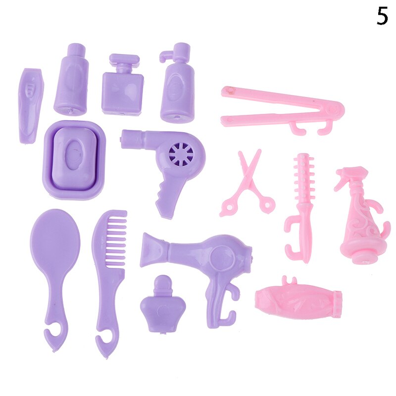 1 sæt plastik mini badeværelse miniaturer møbler sæt til diy dukkehus børn legetøj indretning dukke til børn: A5