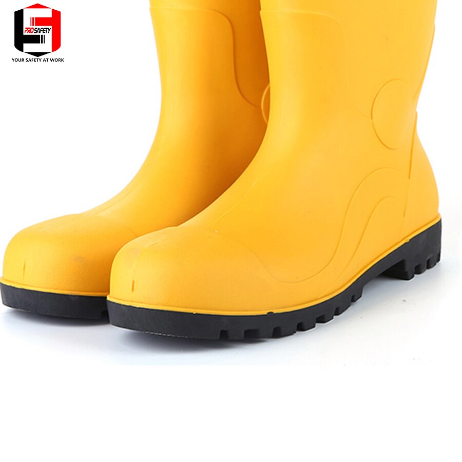 Light work Steel Toe insert PVC safety Boots Upper Material and Unisex Knee Safety Boots Clear Plastic Rain Boots