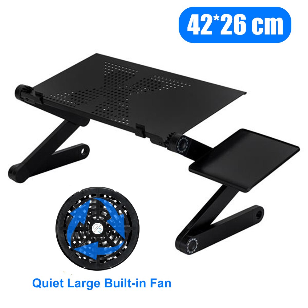 Laptop Table Stand With Adjustable Folding Holder Stand Notebook Desk bed For Netbook Or Tablet With Mouse Pad Computer Desks: 42x26 cm A