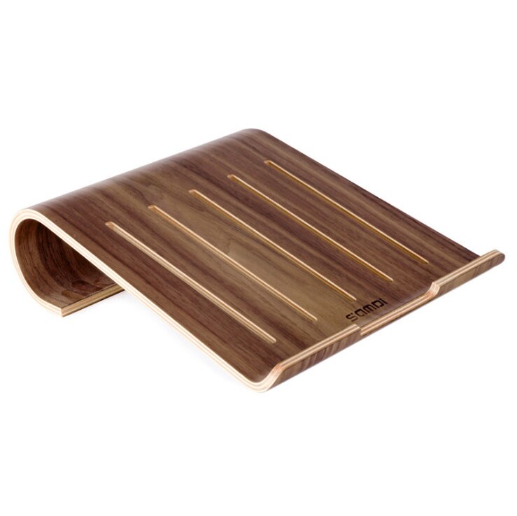 SaMDi Universal Wooden Wood Cool Plate Pad Support Dock Holder Stands Desktop Computer for IPad 1 2 3 4 and Laptop: Brown