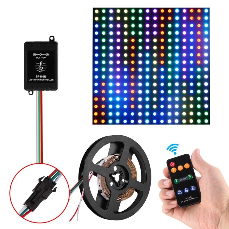 SP106E 9Key LED Music Controller DC5V-12V WS2811 /WS2812B /SK6812 /1903 ic LED Tape Digital Colorful Pixel Music Controller