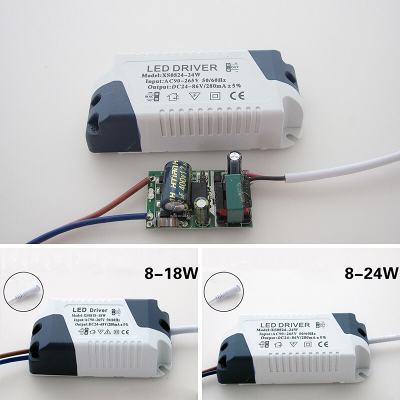 LED Driver 280mA 8W 12W 15W 18W 24W LED Power Supply Unit Lighting Transformers For DIY Panel Lamp Driver AC90-265V