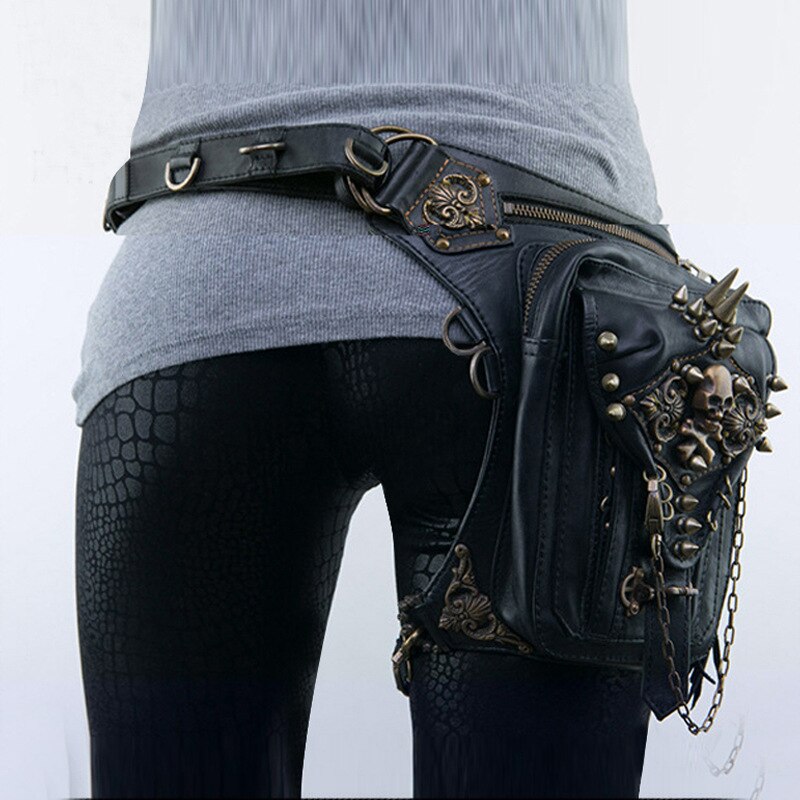 Stoom Punk Motor Tas Enkele Schouder Tas Vrouwen Mobiele Telefoon Taille Zakken Accessoires