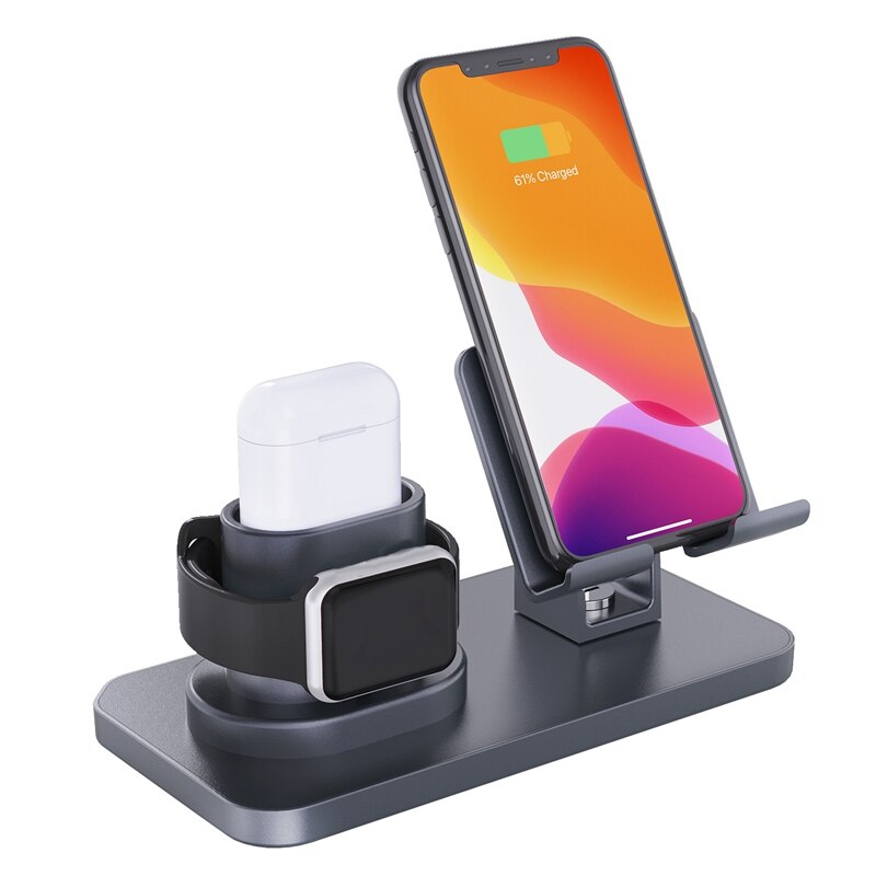 3In1 Charging Dock Stand Voor Apple Horloge Serie Iphone Ipad Desktop Draadloze Opladen Een Stand