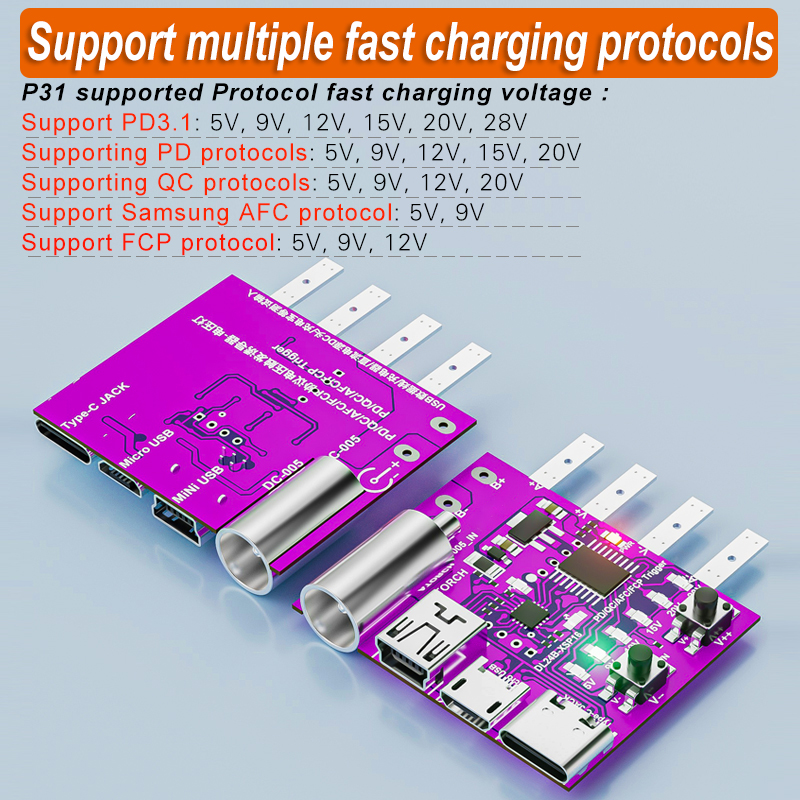 ATORCH-protocolo de carga rápida PD3.1, placa de prueba de 4 cables, medidor de voltaje, receptor, cargador de 140W, herramienta de envejecimiento para probador de carga DL24