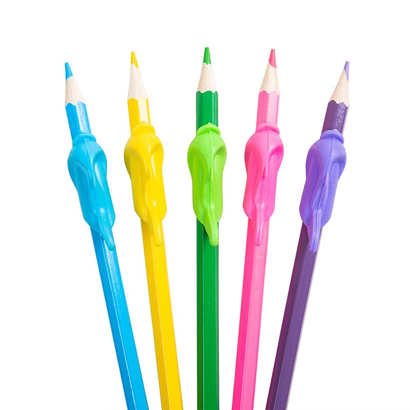 12Pcs Kids Pen Grip Holder Soft Silicone Student Writing Pen Tool Correction Device Pencil Grasp Practise Device School Supplies