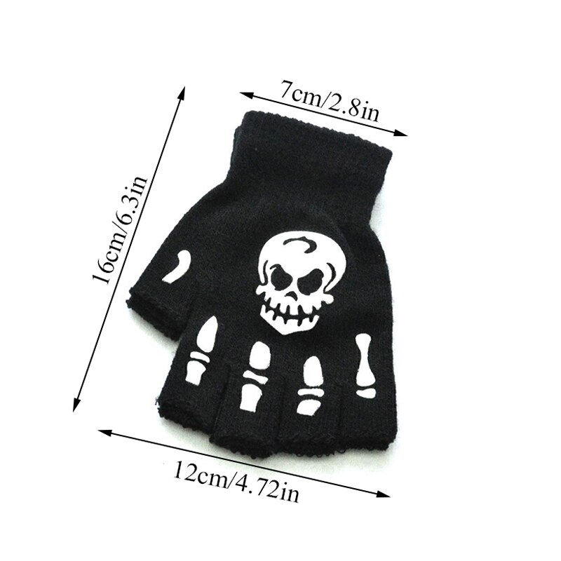 Halloween-stijl handschoenen horror schedel klauw bot skelet halve handschoenen nieuwigheid unisex wanten handschoenen winter handwarmer