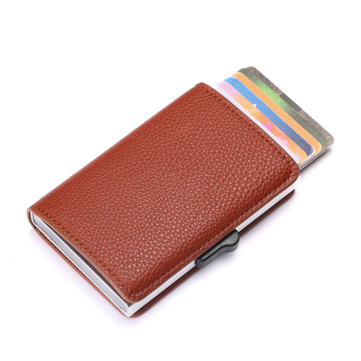 Zovyvol Rfid Kaarthouder Minimalistische Portemonnee Kaart Pakket Mannen Business Id Card Cases Bag Stijl zwart: brown x-88