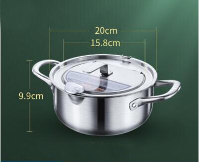 Wilona Huishoudelijke Temperatuur Gecontroleerde Japanse Tempura Kleine Rvs Friteuse Pot Friteuse Inductie Fornuis Cover Pot: 20cm(2.6L)