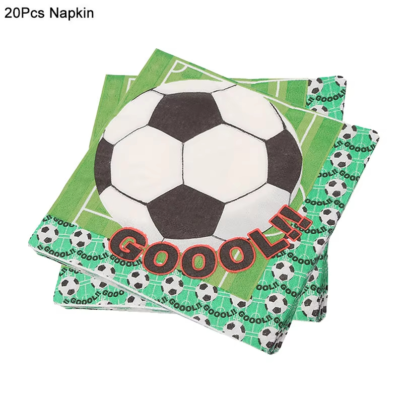 Voetbal Verjaardag Wegwerpservies Voetbal Papieren Borden Kopjes Servetten Tafelkleed Banner Sport Voetbal Thema Feestdecoratie: MULTI