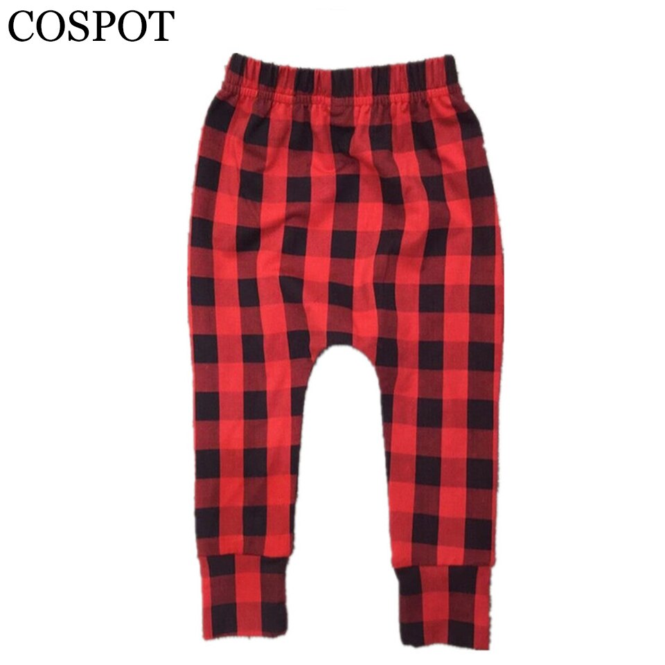 Bebis pojkar flickor jul harem byxor pojke flicka höst röd pläd långbyxor småbarn byxor barn leggings 22
