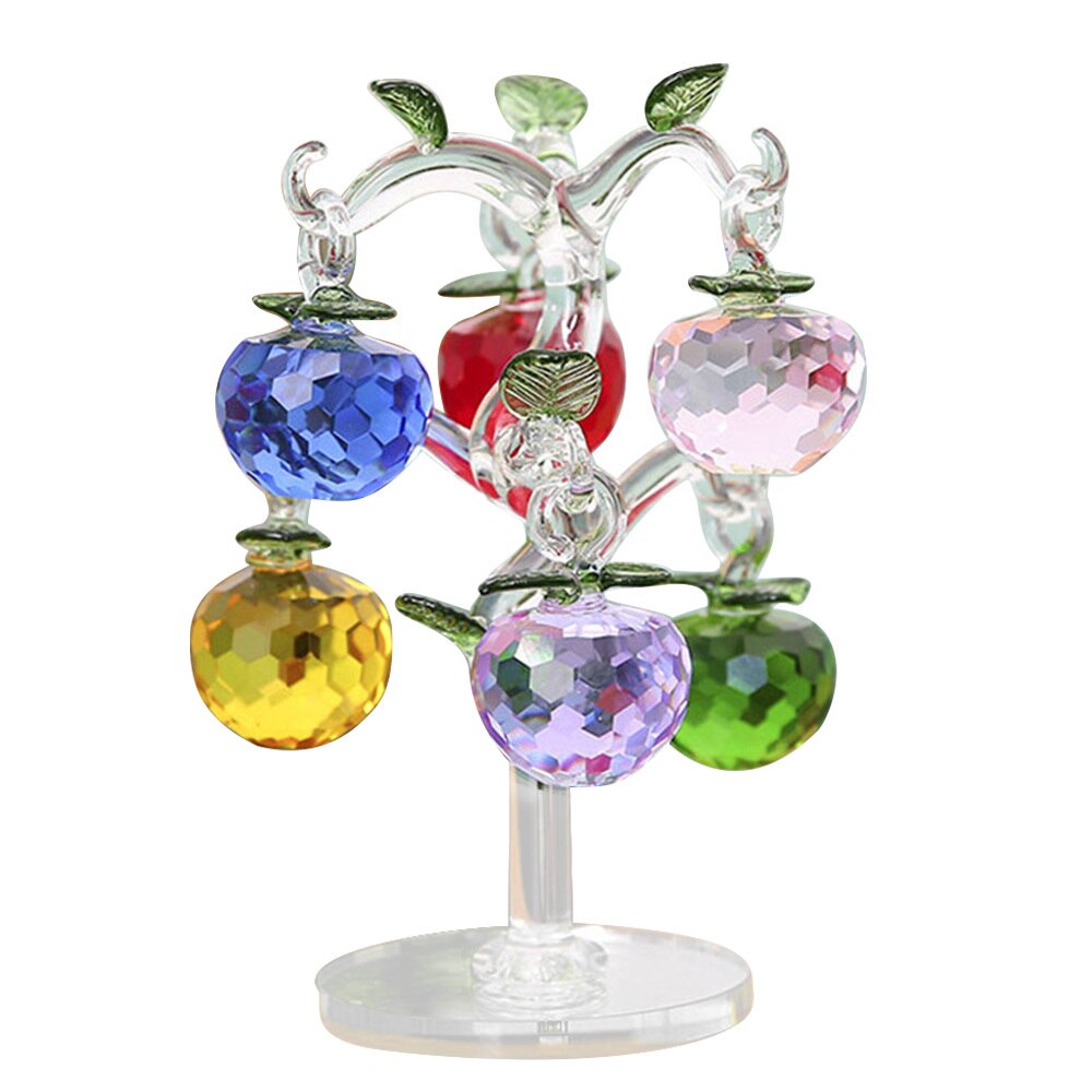 DIY Christmas Crystal Apple Tree Decoration Apples Crafts Home Decoration Figurines Souvenirs Decor Ornaments Year: A1