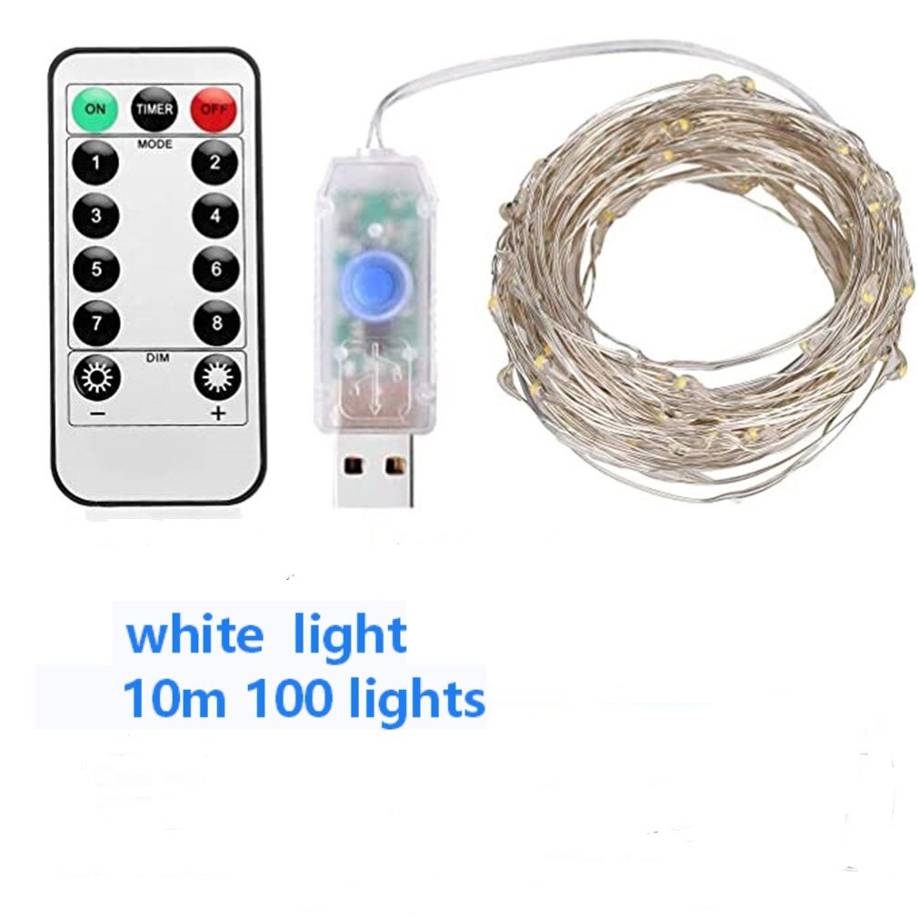 USB LED String Light Remote Control 5M/10M 50/100LED Fairy String Light 20M Copper Wire for Wedding Christmas Decor lamp: 5