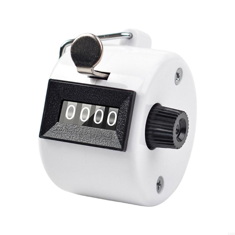 E8BD 4 Digit Number Count Clickers Handheld Tally Counter Clickers Counters: WHITE
