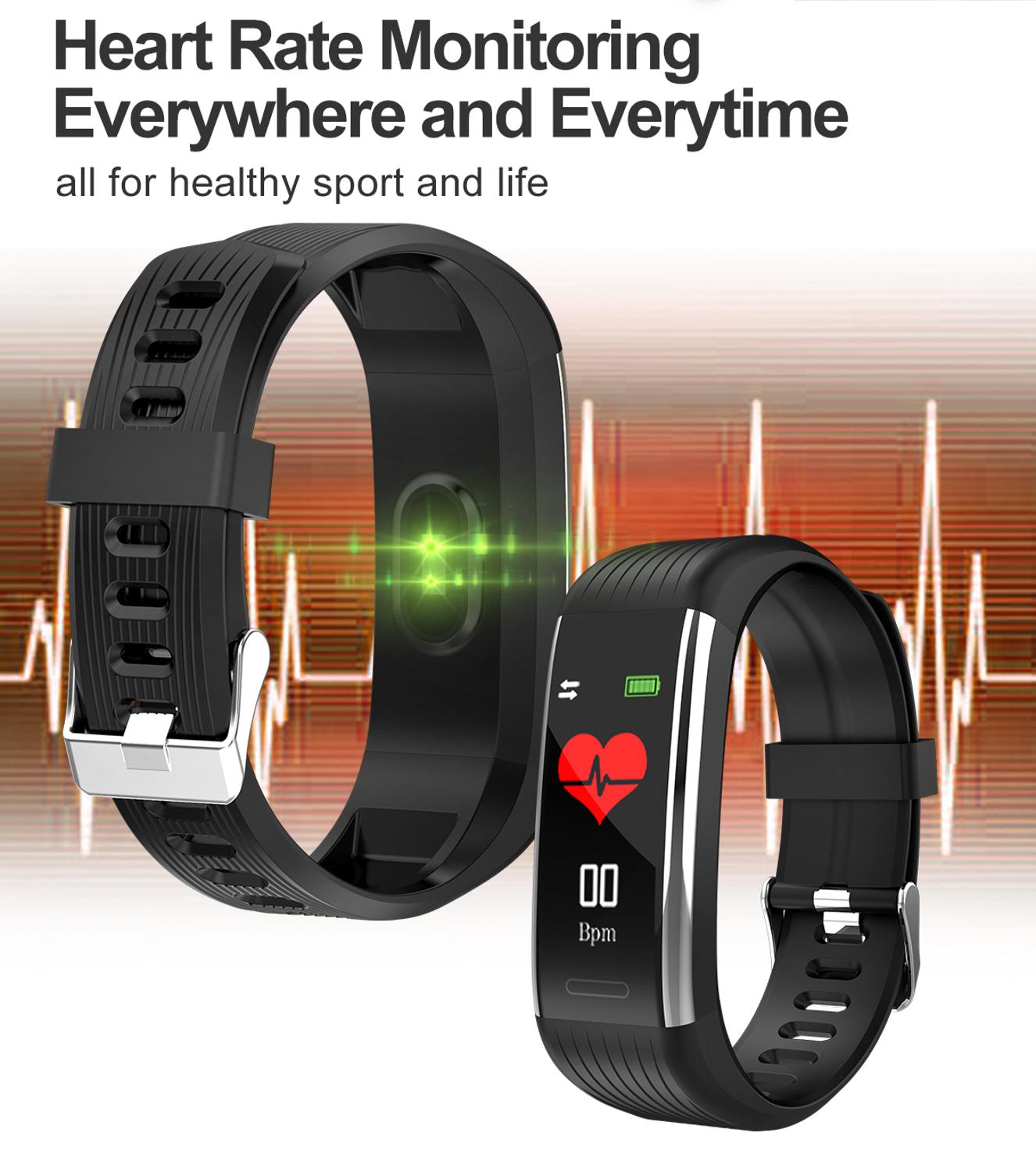 R1 smart armbånd skridttæller pulsmåler blodtryk fitness tracker sport vandtæt urbånd til huawei xiaomi ios