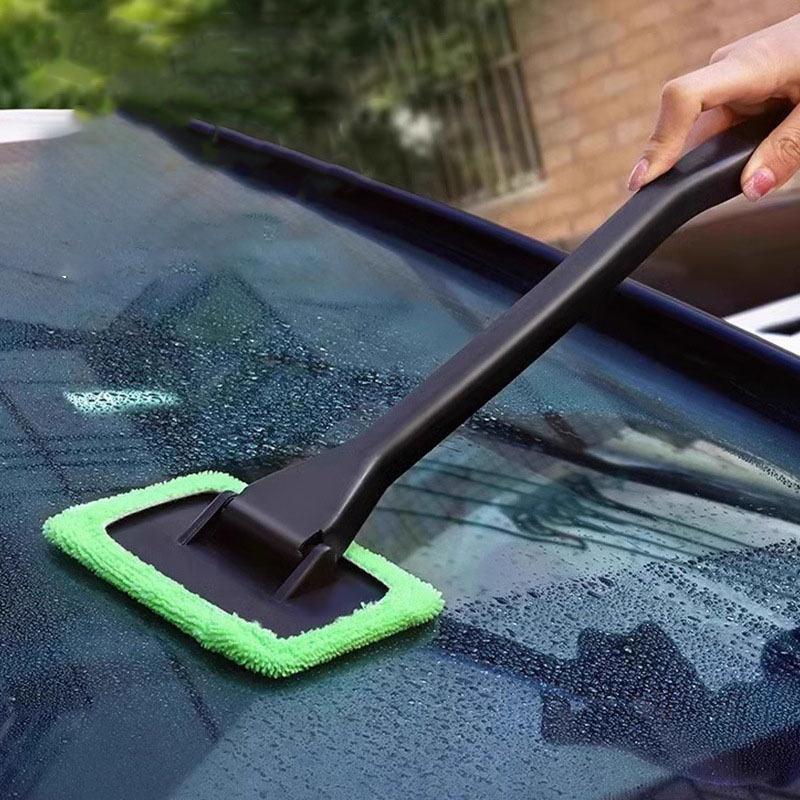 Kit de escova de limpeza de para-brisa de carro, limpador de vidro interno, limpador de névoa com alça longa, ferramentas de limpeza de janela interior