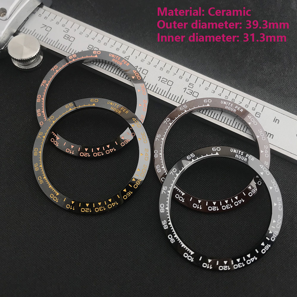 Daytona Geneigten Metall oder Keramik lünette einfüGen 39.3 * mm * 31,3mm Für Daytona uhr teile (Keine Leucht)