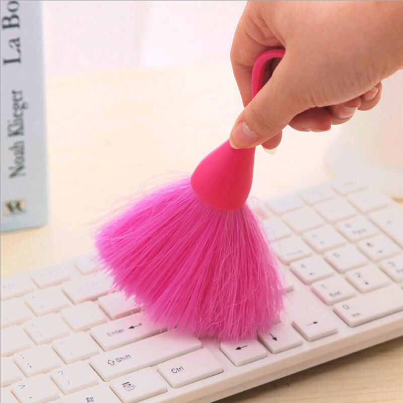 Candy Farbe Tastatur Mini Pinsel Reinigungsbürste Besen Reiniger Anti-Static Display Reinigung Besen Schneebesen Mit Hängenden Ring: Rose Red