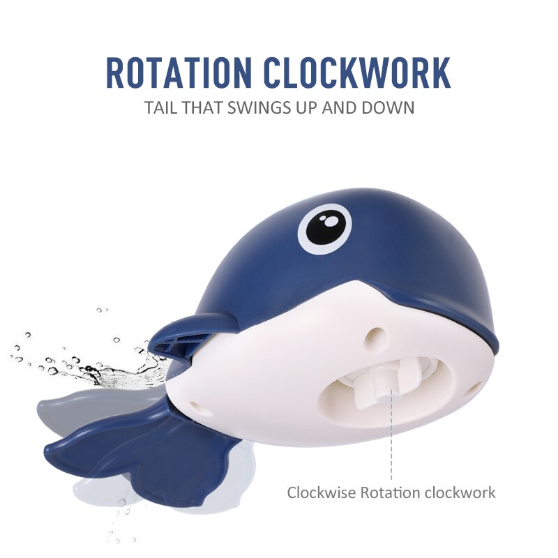 Walvis Kinderen Water Baby Bad Wind-Up Clockwork Walvis Zwemmen Baby Badkamer Spelen Met Water Spray Douche