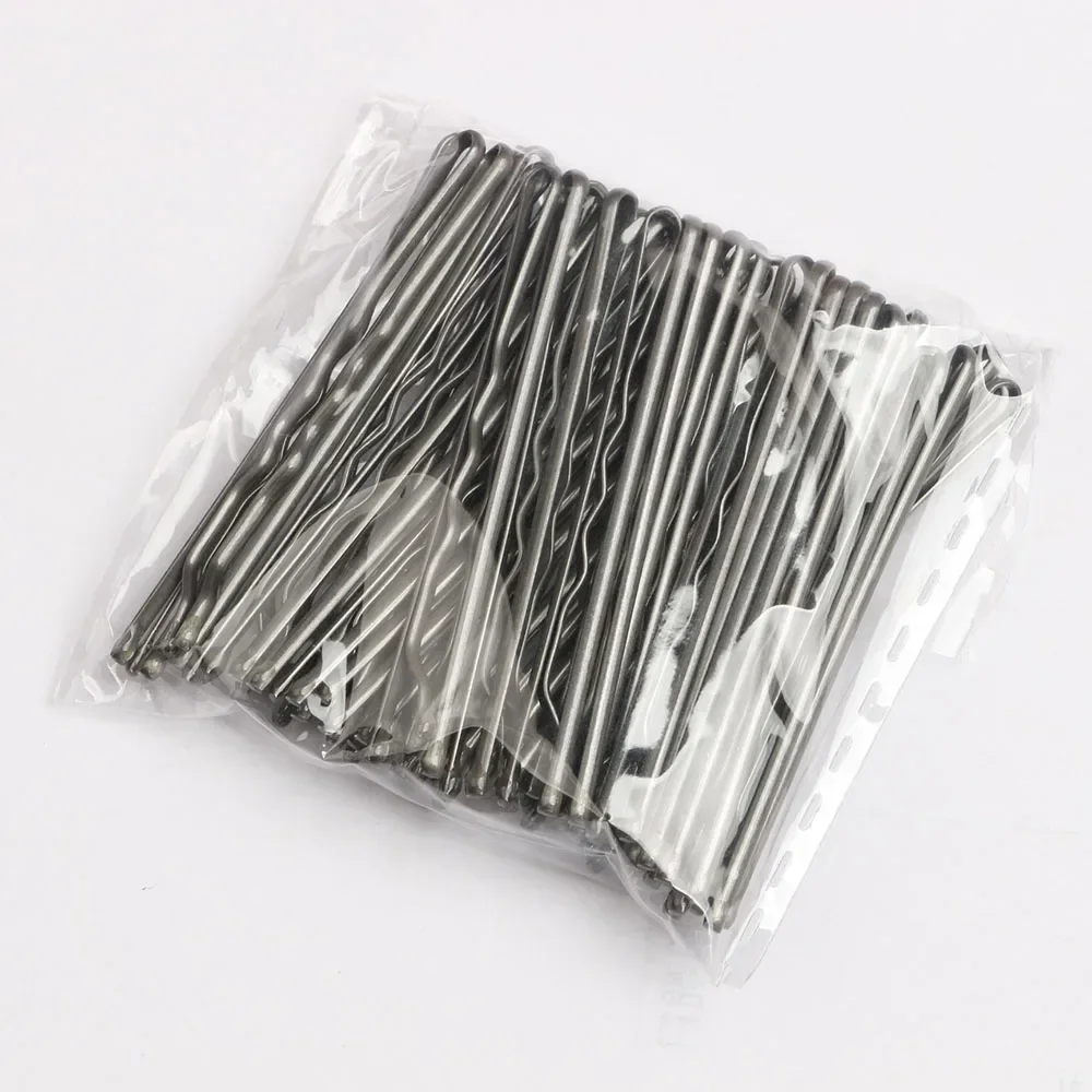 50 Stuks Haar Zwaaide U-Vormige Bobby Pin Barrette Salon Grip Clip Haarspelden Black Metal Haaraccessoires Voor Bun: Zilver