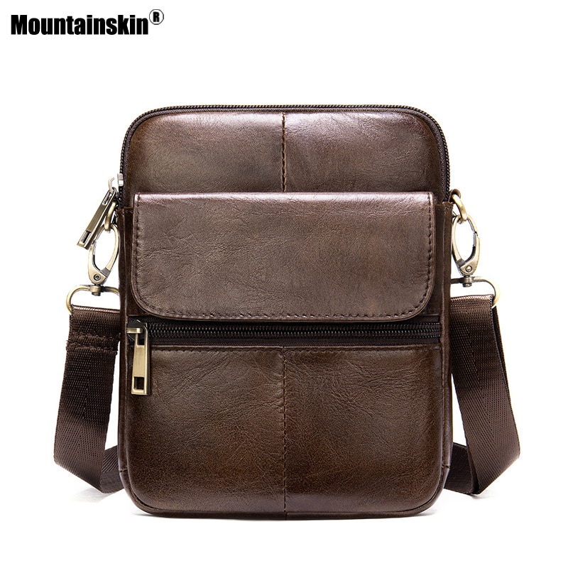 Mountainskin messenger sacos de ombro masculino couro do plutônio ocasional crossbody sacos carteira viagem masculina bolsas bolso com aba sq011