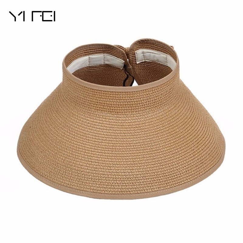 Chapeau de soleil pliable à Large bord pour femmes, casquette à nœud papillon, de plage, de , d'été, 13 couleurs,