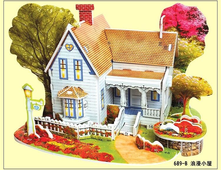 3D jigsaw puzzles children kids toys educational Puzzles DIY Puzzle Jigsaw Baby Kid learning Castle pattern Children Houses: Child Puzzles 5