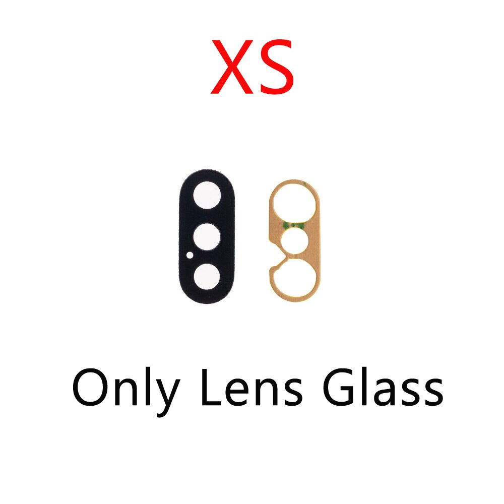Voltar câmera traseira lente de vidro anel capa com moldura titular para o iphone x xr xs max lente de vidro da câmera + moldura peças: XS lens glass