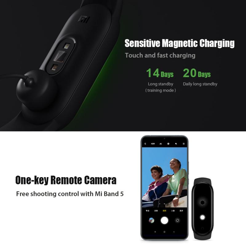 Xiaomi Sport Smart Band Mi Band 5 Bluetooth 5.0 Dynamische Touch Kleurenscherm Gezondheid Monitoring Smartwatch Voor Mi Band 5