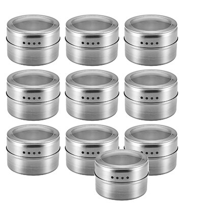 Ensemble de pots à épices magnétiques | Pot à épices en acier inoxydable, conteneur de stockage d'épices, poivre, Sprays d'assaisonnement, outils de cuisine, directe: Set of 10
