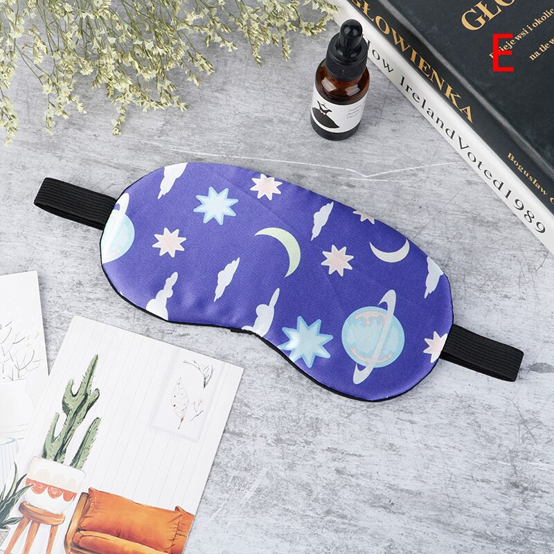 1pc Cartoon Sleeping Mask Eyepatch Eye Cover Cotton Print For Travel Relax Sleeping Aid Eye Patch Shading Eye Mask