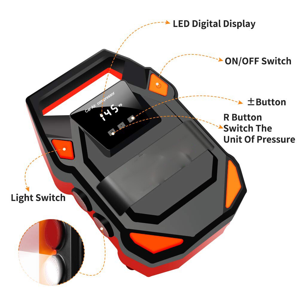 HF-DC 12V Digital Tire Inflator Car Portable Air Compressor Pump 150 PSI Car Air Compressor for car