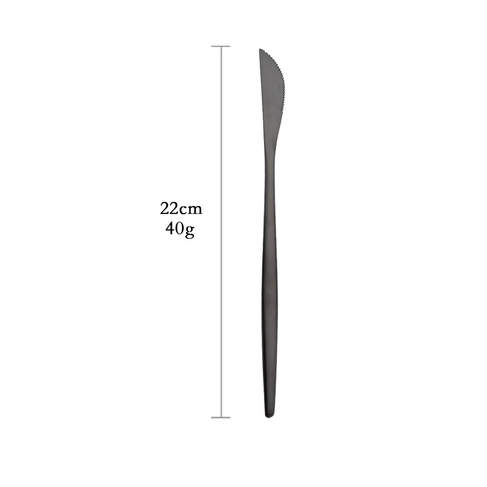 Matte Black Dinnerware Set Knife Fork Dessert Spoon Tableware Cutlery Set Stainless Steel Silverware Flatware Kitchen Dinner Set: black