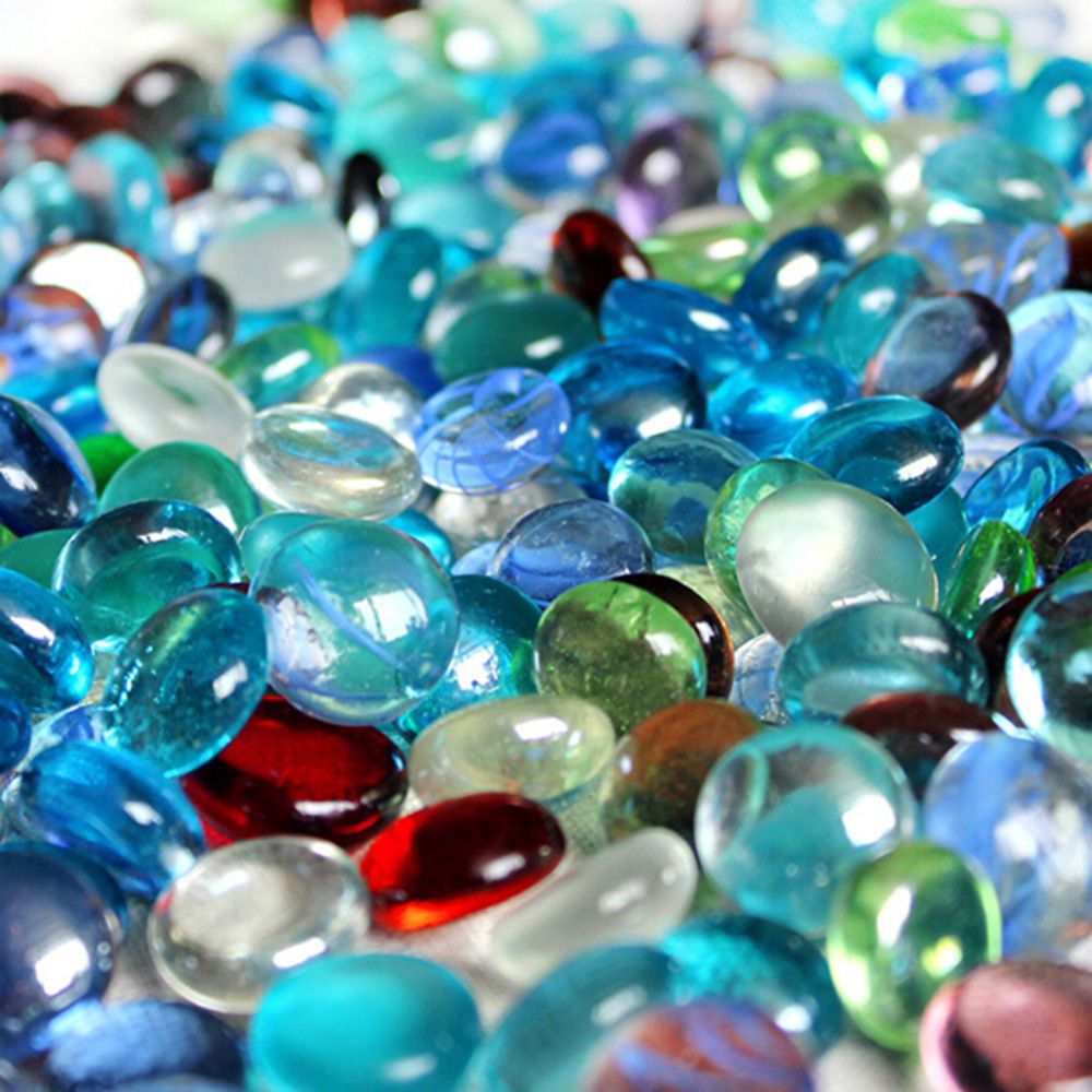 100g couleurs mélangées décor de jardin aquarium galets de verre pierres ornement de maison pavés aquarium pot de fleur marbres décoratifs