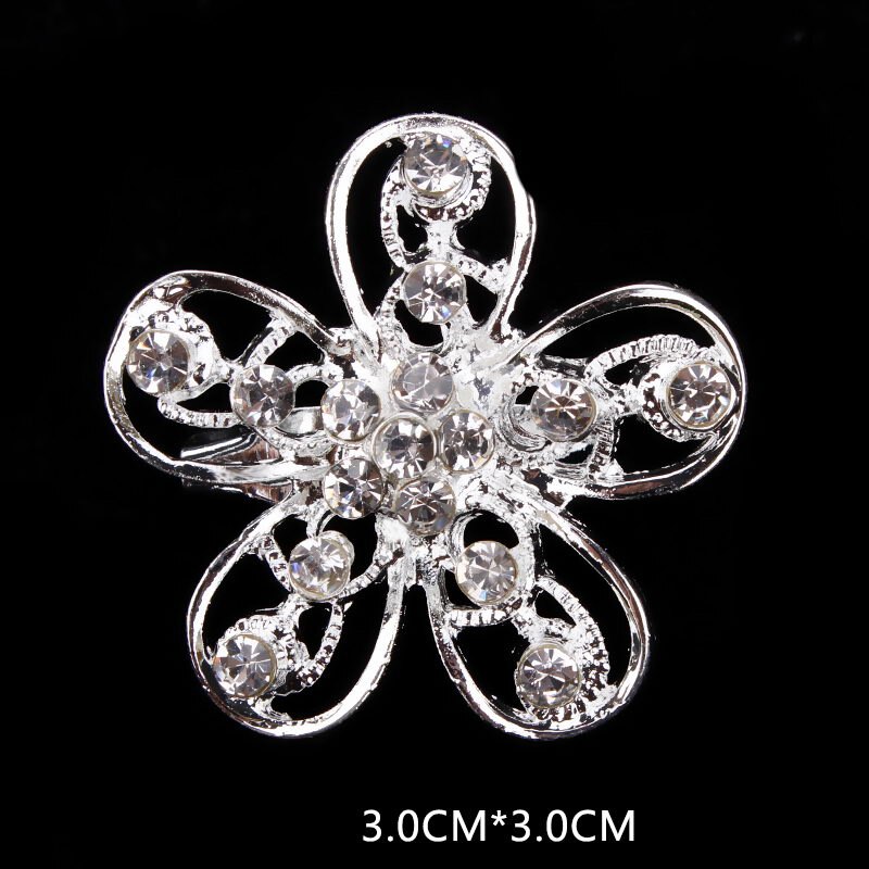 Fabriek Directe Verkoop Diverse Gold Plated Kleur Crystal Rhinestones Bloem Mode Broche Pins voor Vrouwen Diverse: 5437silver