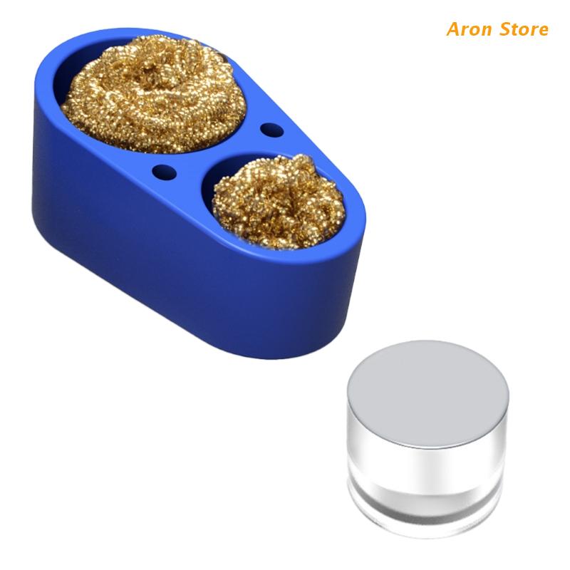 Solder Iron Tip Cleaner Kit Used for Cleaning Soldering Iron Head Tools Improve Work Efficiency Smokeless Tasteless: Blue