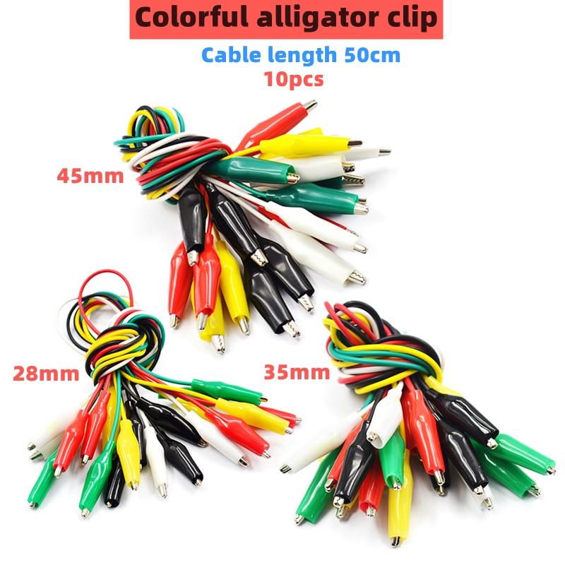 10Pcs Kleur Riem Draad Alligator Clip Elektronische Diy Schede Elektrische Clip Tweekoppige Test Clip Voeding Test lead Kabel