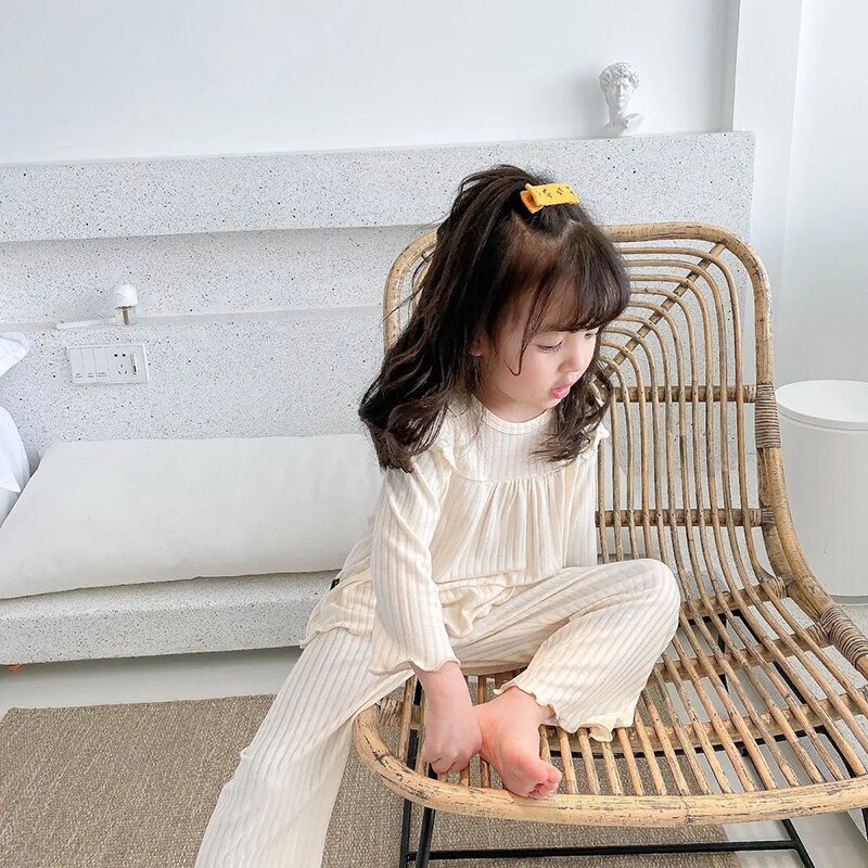 Baby Meisje Pyjama Past Lente Herfst Casual Nachtkleding Kinderen Koreaanse Stijl Kleding Sets Kids Homewear Kleding 2Pcs