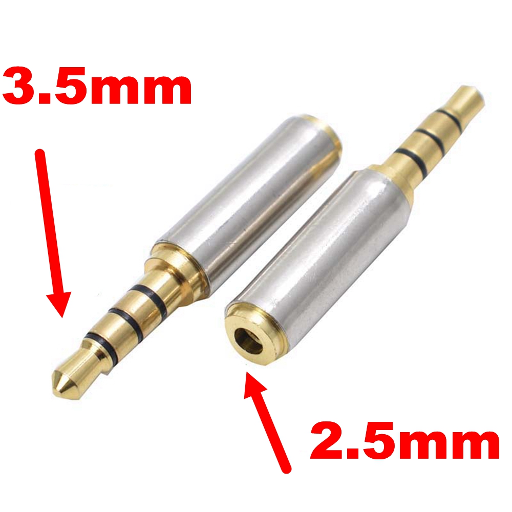 Aux-kabelkonverterare 3.5mm to 2.5mm / 2.5 mm to 3.5 mm- jacksadapter omvandlare stereoljud hörlursförstärkare mikrofonuttag: Elfenben
