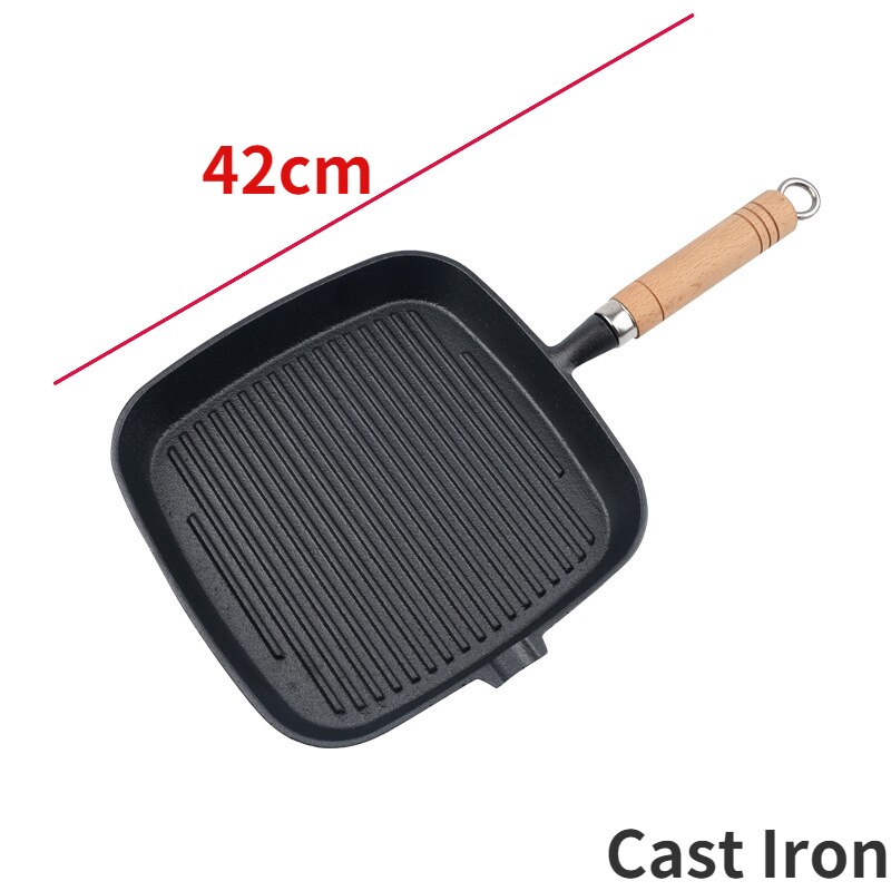 Cast Iron Frying Pan Frying Pan Uncoated Non-stick Pancake Hand Pancake Pancake Pan Pizza Pan 48cm: 42cm