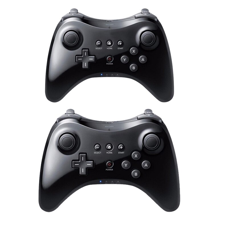 Mando inalámbrico Bluetooth Compatible con Nintendo Wii U para Wii U Pro, mando a distancia Dual clásico, Joystick: 2PCS Black