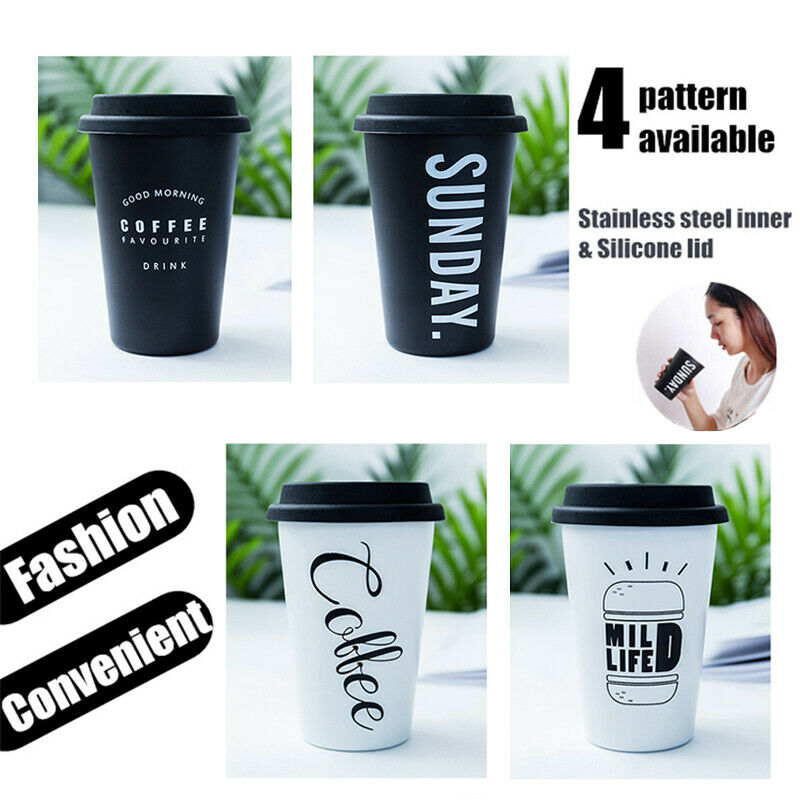 Original Reusable Stainless Steel Coffee Cup Travel Mug Travel Takeaway & Lid Coffee Tea Cup Mug Wheat Straw Travel Cup