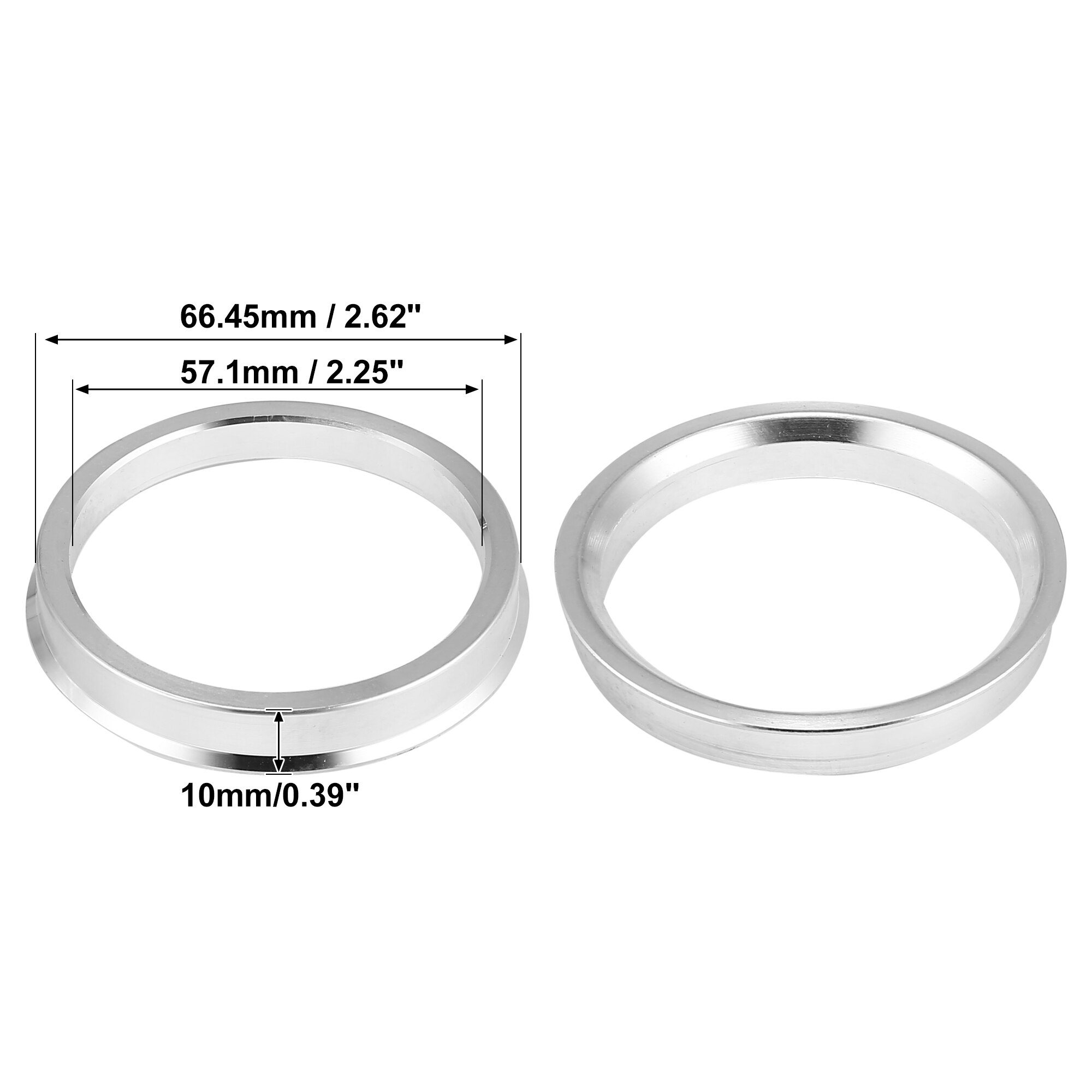 Uxcell 4 Stuks Od 56.1Mm 57.1Mm 63.4Mm Om Id 54.1Mm 56.1Mm 64.1Mm Auto Hub centric Ringen Wiel Boring Centrum Spacer Aluminium: 66.45m to 57.1mm