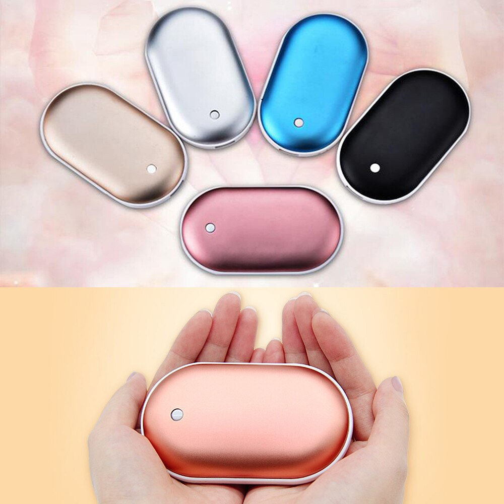 Chauffe-mains Portable 5V 5200mAh | Avec batterie externe, multifonction, poche Double latérale, chauffe-mains hiver, chargeur USB