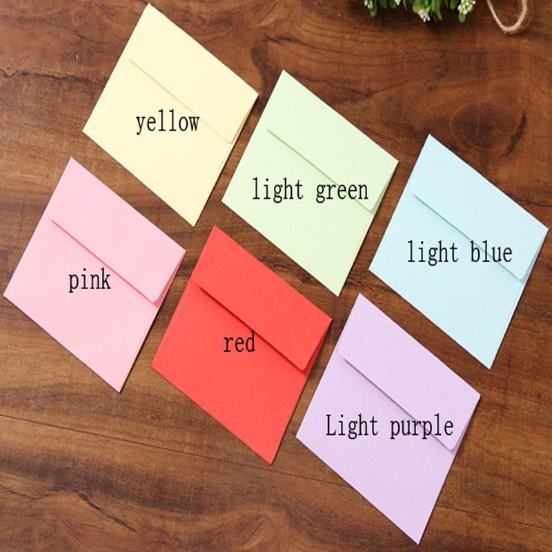 Kleur Mini Kleine Envelop Effen Kleur Bank Card/Lidkaart Snoep Kleur Papier Vierkante Envelop 50 stks/partij 9*10cm