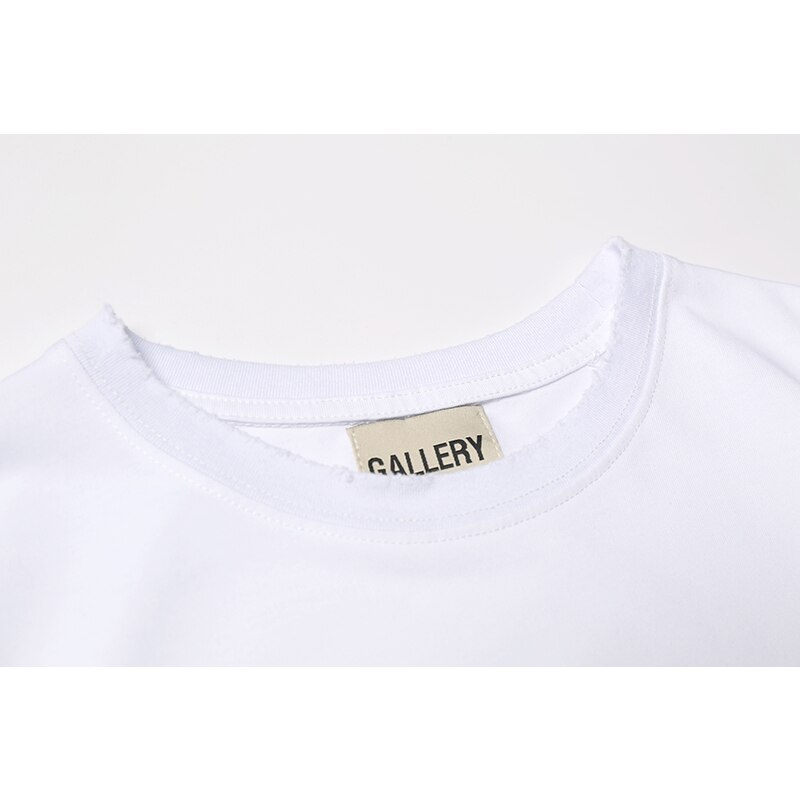 Summer Short Sleeve Gallery Letter Printing 1:1 High Street Style Men's And Women's T-Shirt White