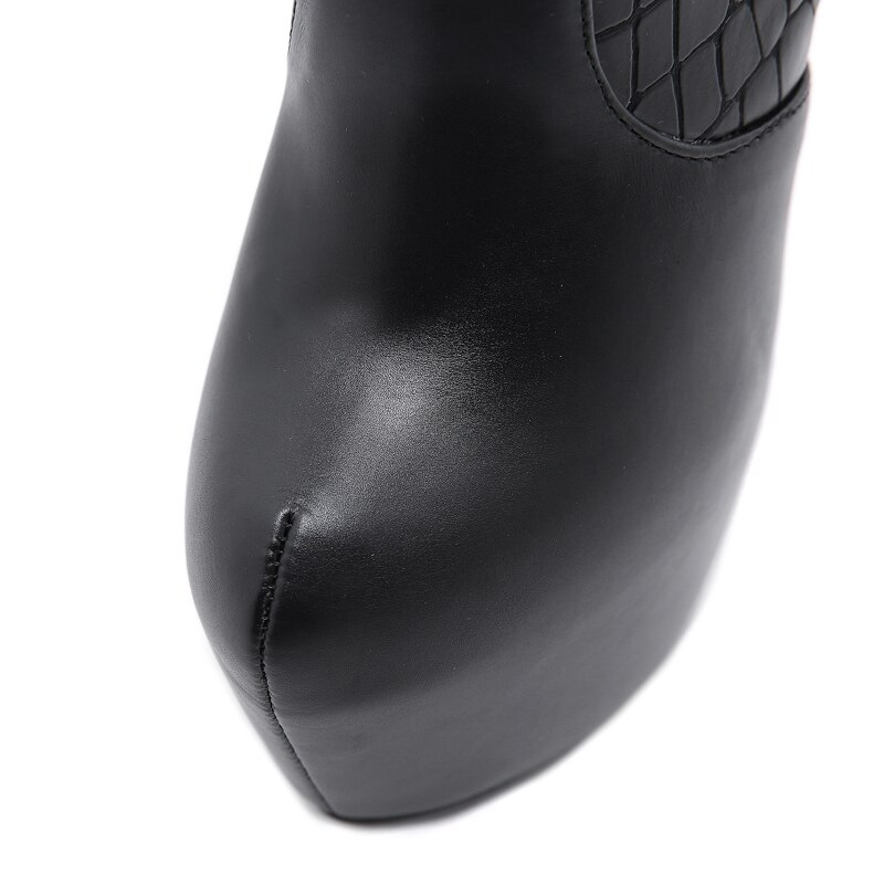 16cm Heel Overknees Boots Black Boots Women Platform Heels Autumn Shoes For Women Winter Long Boots Vrouwen Laarzen