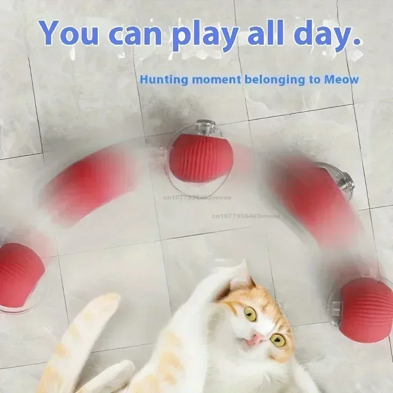 Pelota eléctrica para gatos, pelota rodante automática, cola de imitación, juguete interactivo recargable para mascotas, entrenamiento para perros y gatos, juguetes para mascotas con ratón de imitación