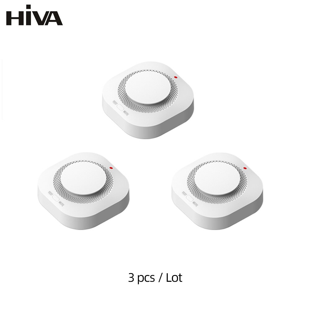 HIVA Wireless 433MHz Smoke Detector Fire Protection Home Alarm for Home Office Connect Alarm System Security Firefighters PA-441: dark blue